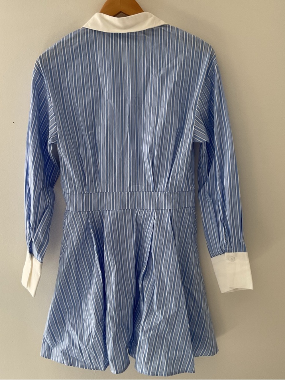 Lulus Suave Confidence Blue/White Striped Collared Button-Front Shirt Mini Dress - Picture 6 of 12
